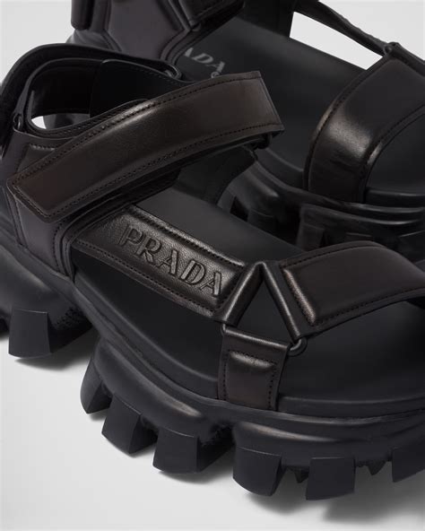 prada nappa sport|Black Padded Nappa Leather Sandals .